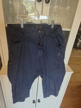G-Star Navy Cargo Capri Pants with Utility Pockets